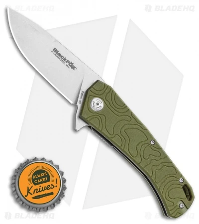 BlackFox Echo 1 Liner Lock Flipper Knife OD Green (3.25" Stonewash) 4 BlackFox Echo 1 Liner Lock Flipper Knife OD Green (3.25" Stonewash) - Image 4