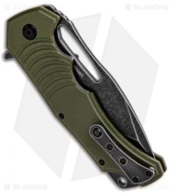 BlackFox Hugin Flipper Knife Green G-10 (4" Black Stonewash) BF-721 G -Fox Knives BlackFox Hugin LL Green G 10 Grey 01FX486 BHQ 86106 jr side