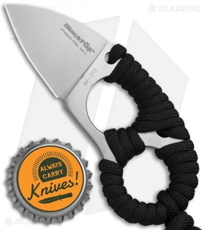 BlackFox Micro Fixed Blade Neck Knife Black Paracord (1.5" Satin) 12FX092 4 BlackFox Micro Fixed Blade Neck Knife Black Paracord (1.5" Satin) 12FX092 - Image 4