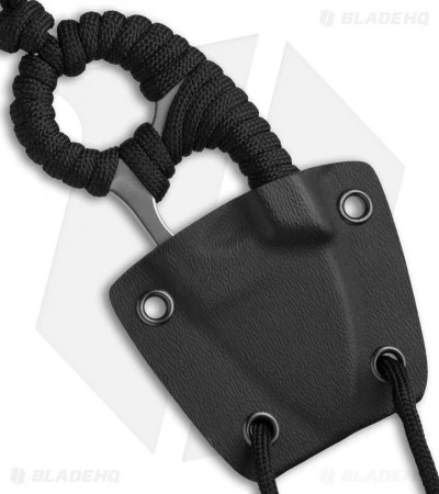 BlackFox Micro Fixed Blade Neck Knife Black Paracord (1.5" Satin) 12FX092 3 BlackFox Micro Fixed Blade Neck Knife Black Paracord (1.5" Satin) 12FX092 - Image 3