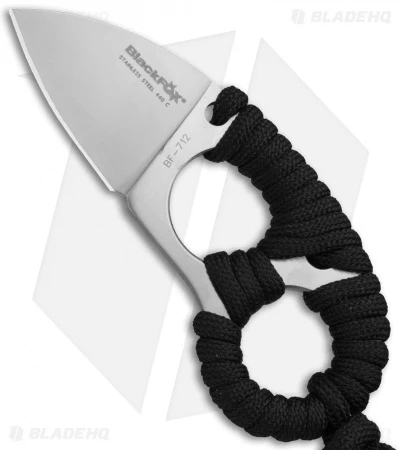 BlackFox Micro Fixed Blade Neck Knife Black Paracord (1.5" Satin) 12FX092 1 BlackFox Micro Fixed Blade Neck Knife Black Paracord (1.5" Satin) 12FX092