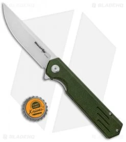 BlackFox Revolver Liner Lock Knife Green Micarta (3.5" Satin) -Fox Knives BlackFox Revolver LL Green Micarta Satin BF 740 OD BHQ 121655 jr bottlecap