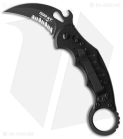 Fox FX-599 XTS Karambit Lock Back Knife Black G-10 (2.5" Black N690Co Serr)