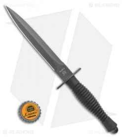 Fox Fairbairn Sykes Fighting Fixed Blade Knife Black Aluminum (6.75" Black) -Fox Knives Fox Fairbairn Sykes Fighting Knife FOX592 BHQ 113938 LS Bottlecap
