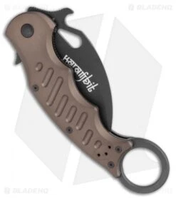 Fox Knives Karambit Folder Knife Brown Aluminum (3.2" Black) -Fox Knives Fox Karambit Dark Brown BHQ 117523 LS Side