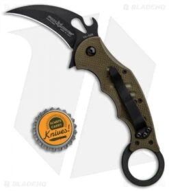 Fox Karambit Liner Lock Knife OD Green G-10 (2.5" Black) 599OD -Fox Knives Fox Karambit OD Green G 10 Black 599OD BHQ 87940 jr bottlecap