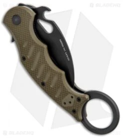 Fox Karambit Liner Lock Knife OD Green G-10 (2.5" Black) 599OD -Fox Knives Fox Karambit OD Green G 10 Black 599OD BHQ 87940 jr side
