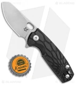 Fox Knives Baby Core Mini Liner Lock Knife Black FRN (2.35" Stonewash) -Fox Knives Fox Knives Baby Core Mini LL Black FRN SW BHQ 108021 jr bottlecap