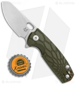 Fox Knives Baby Core Mini Liner Lock Knife OD Green FRN (2.35" Stonewash) -Fox Knives Fox Knives Baby Core Mini LL OD Green FRN SW BHQ 108033 jr bottlecap 1