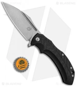 Fox Knives Bastinelli Shadow Frame Lock Flipper Knife (3.75" Stonewash) FX-533CF -Fox Knives Fox Knives Bastinelli Shadow FL SW FX 533CF BHQ 87338 jr bottlecap