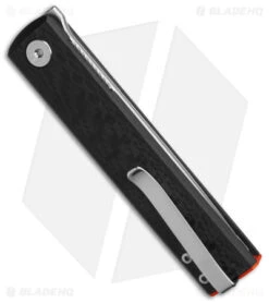 Fox Knives CHNOPS Liner Lock Knife Carbon Fiber W/ Orange (3.25" Satin) -Fox Knives Fox Knives CHNOPS LLK CF W Orange 3in Satin BHQ 140160 td side