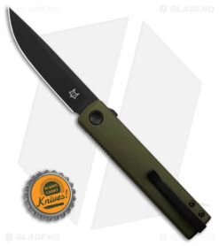 Fox Knives CHNOPS Liner Lock Knife Green Aluminum (3.25" Black) FX-543 ALG -Fox Knives Fox Knives CHNOPS LLK Green Alum 3in Black BHQ 140161 td size