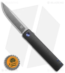 Fox Knives CHNOPS Liner Lock Knife Titanium & Blue (3.25" Damascus) -Fox Knives Fox Knives CHNOPS LLK Ti Blue 3in Damascus BHQ 140155 td size