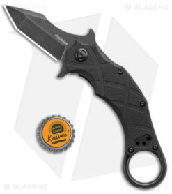 Fox Knives Defcon 5 Claw Tanto Liner Lock Knife Black G-10 (2.4" Black SW) -Fox Knives Fox Knives Defcon 5 The Claw DP Black G 10 Smokewash BHQ 115445 jr bottlecap