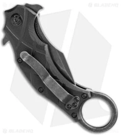 Fox Knives Defcon 5 Claw Tanto Liner Lock Knife Black G-10 (2.4" Black SW) -Fox Knives Fox Knives Defcon 5 The Claw DP Black G 10 Smokewash BHQ 115445 jr side