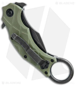 Fox Knives Defcon 5 Claw Tanto Liner Lock Knife OD Green G-10 (2.4" Black SW) 6 Fox Knives Defcon 5 Claw Tanto Liner Lock Knife OD Green G-10 (2.4" Black SW) -Fox Knives Fox Knives Defcon 5 The Claw DP OD Green G 10 Smokewash BHQ 115443 jr side