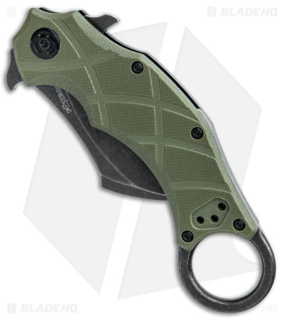 Fox Knives Defcon 5 The Claw Karambit Folder Knife OD Green G-10 (2.4" Black SW) 2 Fox Knives Defcon 5 The Claw Karambit Folder Knife OD Green G-10 (2.4" Black SW) - Image 2