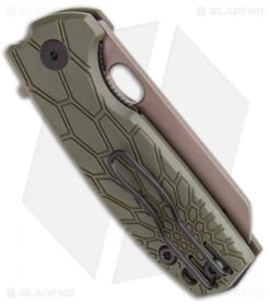 Fox Knives Desert Warrior Baby Core Mini Knife OD Green FRN (2.35" Copper) -Fox Knives Fox Knives Desert Warrior Baby Core Mini OD Green FRN Copper BHQ 113957 jr side