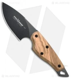 Fox Knives European Hunter Drop Point Olive Wood (3.375" Black) 1504-OL