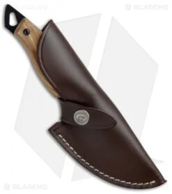 Fox Knives European Hunter Drop Point Olive Wood (3.375" Black) 1504-OL -Fox Knives Fox Knives European Hunter DP Olive Wood Black 02FX1504OL BHQ 52277 jr sheath