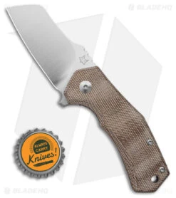 Fox Knives Italico Flipper Liner Lock Knife Brown Micarta (2.3" Satin M390) -Fox Knives Fox Knives Italico FLLK Brown Micarta 2in Satin M390 BHQ 174694 td size