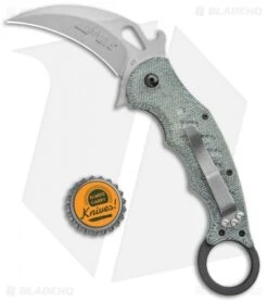 Fox Knives Karambit Folding Knife Black Micarta (3.1" Stonewash) 479MIBSW -Fox Knives Fox Knives Karambit Black Micarta SW FOX479MIBSW BHQ 118526 jr bottlecap