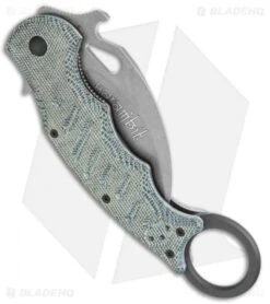 Fox Knives Karambit Folding Knife Black Micarta (3.1" Stonewash) 479MIBSW -Fox Knives Fox Knives Karambit Black Micarta SW FOX479MIBSW BHQ 118526 jr side