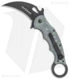Fox Knives Karambit Folding Knife Black Micarta (3.1" Black) FOX479MIB