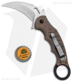 Fox Knives Karambit Folder Knife Dark Earth G-10 (3.1" Stonewash) 479E SW -Fox Knives Fox Knives Karambit Dark Earth G 10 SW FOX479ESW BHQ 47622 jr bottlecap 2