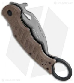 Fox Knives Karambit Folder Knife Dark Earth G-10 (3.1" Stonewash) 479E SW -Fox Knives Fox Knives Karambit Dark Earth G 10 SW FOX479ESW BHQ 47622 jr side