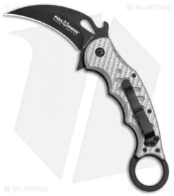 Fox Knives Karambit Liner Lock Knife Silver Twill G-10 (3.1" Black) 479ST