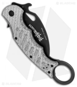 Fox Knives Karambit Liner Lock Knife Silver Twill G-10 (3.1" Black) 479ST -Fox Knives Fox Knives Karambit Folder LL Silver Twill G 10 Black BHQ 78479 jr side