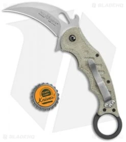 Fox Knives Karambit Folding Knife Green Micarta (3.1" Stonewash) FOX479MISW -Fox Knives Fox Knives Karambit Green Micarta SW FOX479MISW BHQ 118527 jr bottlecap