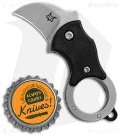 Fox Knives Mini-KA Linerlock Karambit Knife Black (1" Bead Blast) FX-535 -Fox Knives Fox Knives Mini KA LL Karambit Black BB 01FX328 BHQ 88117 jr bottlecap