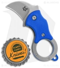 Fox Knives Mini-KA Linerlock Karambit Knife Blue (1" Bead Blast) FX-535 BL -Fox Knives Fox Knives Mini KA LL Karambit Blue BB 01FX323 BHQ 88123 jr bottlecap