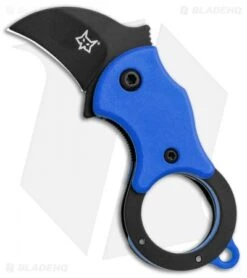 Fox Knives Mini-KA Linerlock Karambit Knife Blue (1" Black) FX-535 BLB