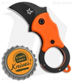 Fox Knives Mini-KA Linerlock Karambit Knife Orange (1" Black) FX-535 OB -Fox Knives Fox Knives Mini KA LL Karambit Orange Black 01FX330 BHQ 88120 jr bottlecap