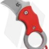 Fox Knives Mini-KA Linerlock Karambit Knife Red (1" Bead Blast) FX-535 R