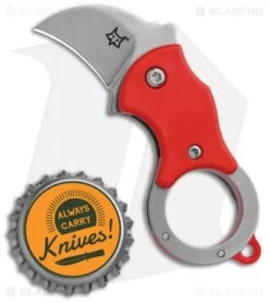 Fox Knives Mini-KA Linerlock Karambit Knife Red (1" Bead Blast) FX-535 R -Fox Knives Fox Knives Mini KA LL Karambit Red BB 01FX327 BHQ 88119 jr bottlecap