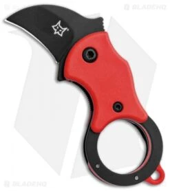 Fox Knives Mini-KA Linerlock Karambit Knife Red (1" Black) FX-535 RB