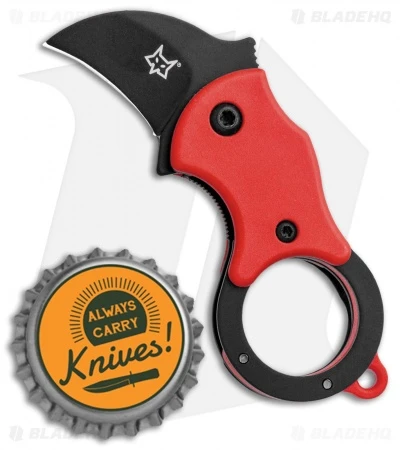 Fox Knives Mini-KA Linerlock Karambit Knife Red (1" Black) FX-535 RB 6 Fox Knives Mini-KA Linerlock Karambit Knife Red (1" Black) FX-535 RB - Image 6