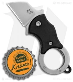 Fox Knives Mini-TA Liner Lock Karambit Knife Black (1" Stonewash) FX-536 -Fox Knives Fox Knives Mini TA LL Karambit Black SW FX 536 BHQ 95716 jr bottlecap