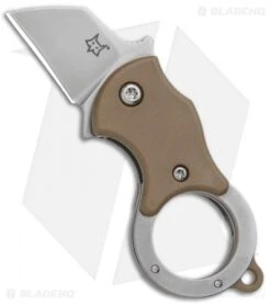 Fox Knives Mini-TA Liner Lock Karambit Knife Coyote Brown (1" SW) FX-536CB