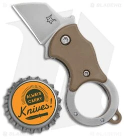Fox Knives Mini-TA Liner Lock Karambit Knife Coyote Brown (1" SW) FX-536CB -Fox Knives Fox Knives Mini TA LL Karambit Coyote Brown SW FX 536CB BHQ 95718 jr bottlecap