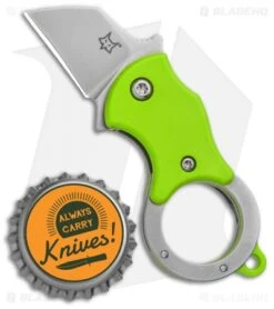 Fox Knives Mini-TA Liner Lock Karambit Knife Green (1" Stonewash) FX-536G -Fox Knives Fox Knives Mini TA LL Karambit Green SW FX 536G BHQ 95720 jr bottlecap