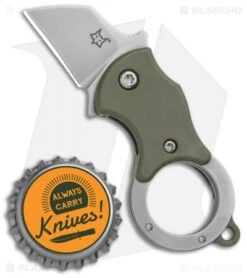 Fox Knives Mini-TA Liner Lock Karambit Knife OD Green (1" Stonewash) FX-536OD -Fox Knives Fox Knives Mini TA LL Karambit OD Green SW FX 536OD BHQ 95722 jr bottlecap