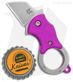 Fox Knives Mini-TA Liner Lock Karambit Knife Purple (1" Stonewash) FX-536 P -Fox Knives Fox Knives Mini TA LL Karambit Pink SW FX 536P BHQ 95725 jr bottlecap