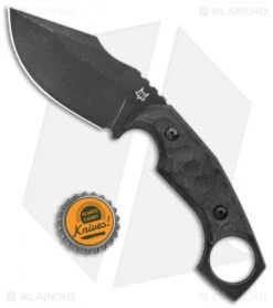 Fox Knives Monkey Thumper Fixed Blade Knife Black G-10 (3.5" Black) 02FX742 -Fox Knives Fox Knives Monkey Thumper Fixed Blade Black G 10 Black BHQ 121018 jr bottlecap