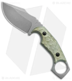 Fox Knives Monkey Thumper Fixed Blade Knife OD Green Micarta (3.5" Stonewash)