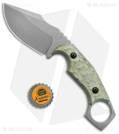 Fox Knives Monkey Thumper Fixed Blade Knife OD Green Micarta (3.5" Stonewash) -Fox Knives Fox Knives Monkey Thumper Fixed Blade OD Green Micarta SW BHQ 120826 jr bottlecap 2